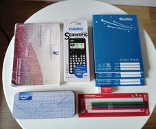 Casio scientific calculator, maths set, copybooks, pencils, eraser & formulae/tables book