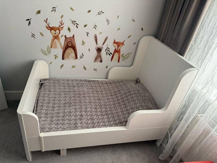 Extendable bed, white, 80x200 cm