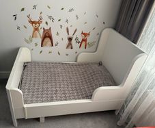Extendable bed, white, 80x200 cm