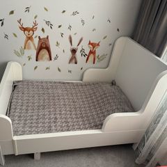 Extendable bed, white, 80x200 cm