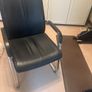 Black and Chrome office chair Image 5