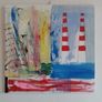 Original Abstract Painting Dublin Cityscape Poolbeg Chimneys And Convention Centre Dublin  Painting Image 9