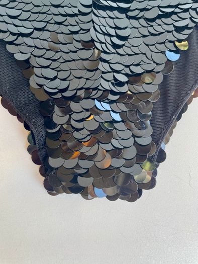 Vintage Leg Avenue Black Sequin Hotpants Size S