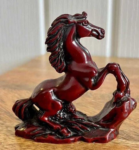 Small Red Resin Chinese Lucky Horse
