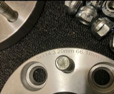 4 X Spacers 20mm Wide 5x114.3 Stud M12x1.25 Bolts Cb 66.1mm Centre Hole