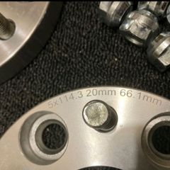 4 X Spacers 20mm Wide 5x114.3 Stud M12x1.25 Bolts Cb 66.1mm Centre Hole