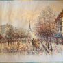 Large Hand Painted Oil on Canvas - Vintage Parisienne Scene Image 6