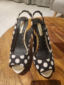 Black and white heels
