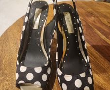 Black and white heels