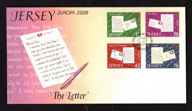 2008 Jersey Europa Letter Writing Commemorative Stamps First Day Cover (FDC)