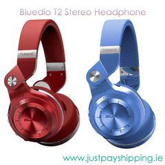 Blue Bluetooth Stereo Headphones