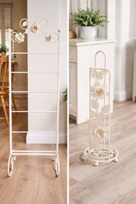 Iron towel rack and toilet paper holder
