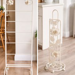 Iron towel rack and toilet paper holder