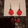 red rose drop earrings Image 2