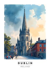 Dublin Wall Art Print, Travel Art Poster