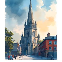Dublin Wall Art Print, Travel Art Poster