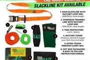 Complete Slackline Kit with Training Line | Slackline for Kids with Tree Protectors Ratchet Cover | Premium Slackline Beginner Kit Perfect for Adults, Slackline outdoor Tightrope Kids 18.5m