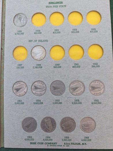 Irish Coin Library Threepence, Sixpence Shilling