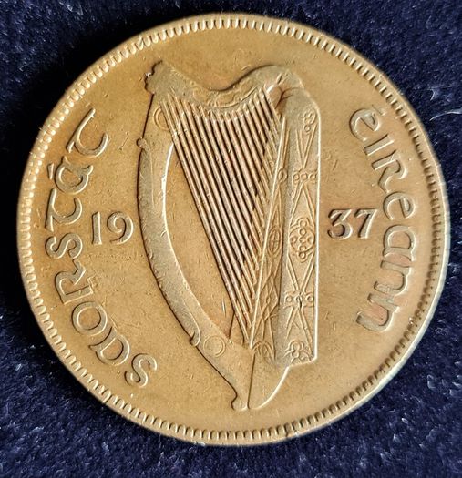 Ireland  1937 Penny Coin