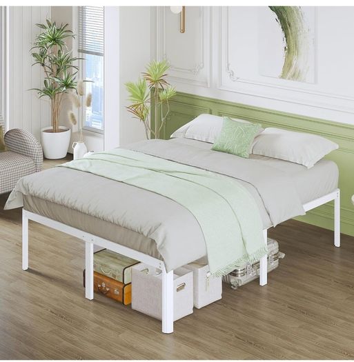 Super King Bed Frame 46 cm High with Rounded Corners, Heavy Duty Metal Bed Frames 6ft