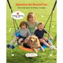 Swing Set for Backyard, 100 cm Saucer Swing Seat with Heavy Duty A-Frame Metal Stand, 199.6 kg Load Capacity, Reinforced with Spiral Ground Anchors, Swingset Outdoor for Kids, Green and Colorful Image 4