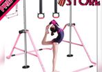 Gymnastics Bar, Folding Horizontal Bar Gymnastics Equipment for Kids Home Training, Expandable Gymnastics Training Bar Junior with Adjustable Height for Girls Boys (FREE SHIPPING)