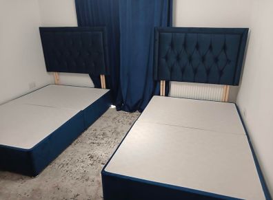 Single beds available in beautiful headboard style with mattress
