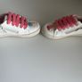 Zara girls white leather ice cream with pink laces summer trainers Sz UK7/EU 24 EUC Image 4