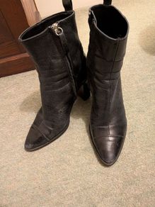 Black boots need polish