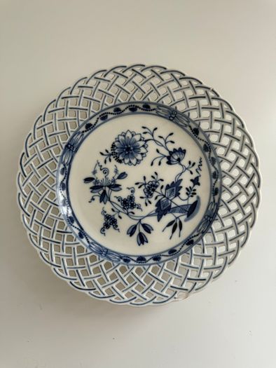 KPM Berlin. Antique Blue & White Reticulated Porcelain Plate. Royal Porcelain Manufactory