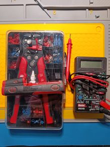 Cable Crimper, Multimeter, Cable Stripper