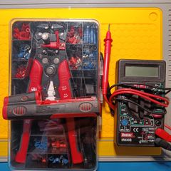 Cable Crimper, Multimeter, Cable Stripper