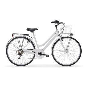 MBM Touring Ladies Classic City Bike With Basket White