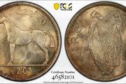 Ireland 1942 Silver 1/2 Half Crown PCGS MS65 Stunning Gem