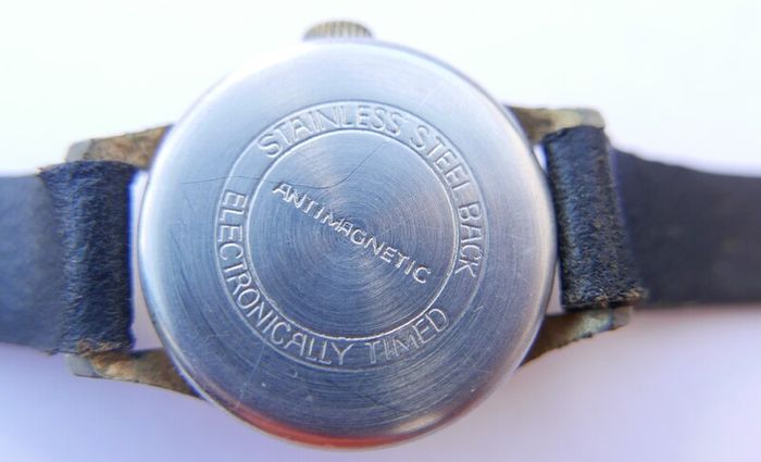 Vintage Ventex Antimagnetic Windup Brass Toned  Strap  Watch (in working order)