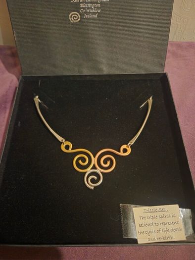 Hand Crafted Irish Made Triple Spiral Necklace by Kieran Cunningham