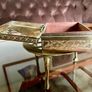 Antique British India Engraved Brass Wood Lined Box 1930s Image 9