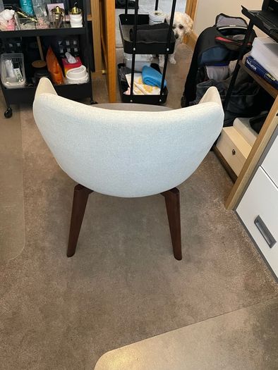 swivel Office chair grey and charcoal colour  sturdy walnut color legs