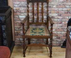 Barley Twist Oak Armchair
