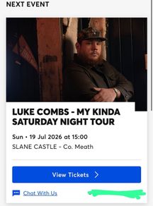 Luke combs tickets x3