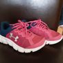 Trainer's/Girl's Under Armour Trainers/Size: 12.5  UK ..  31 EU .. Colour: Coral Pink and Navy with White Sole/NOW REDUCED Image 2