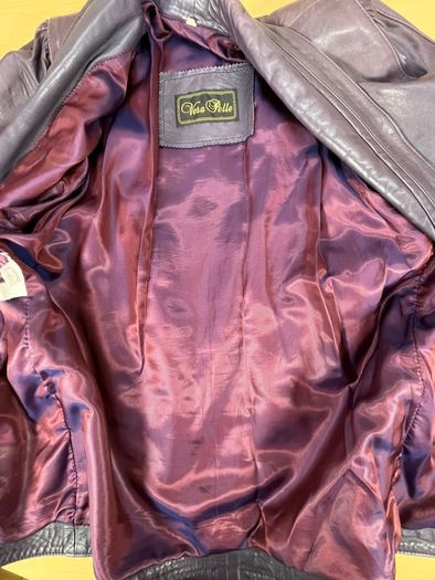 Vintage Italian Vera Pelle Leather Jacket Womens Small - Burgundy -Shoulder Pads