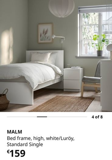 IKEA Single Malm bed  & mattress