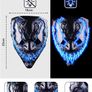 Venobat LED Halloween Mask, 2 Pack Neon Light Up Mask with Dark and Evil Glowing Eyes 3 Lighting Modes, Halloween Scary Mask for Adults Kids Image 2