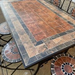 Mosaic garden table set 6 seater