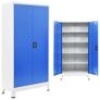 Office Cabinet Metal 90x40x180 cm Grey and Blue Image 5