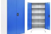 Office Cabinet Metal 90x40x180 cm Grey and Blue