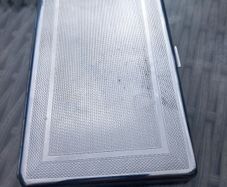 Silver tone case, stamped M to E, D18 post 7e