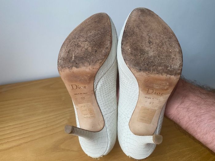 Christian DIOR Beige Python Embossed Nubuck Miss Dior Pumps Size 37 (4,5 UK)