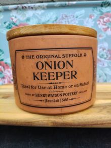 Vintage Suffolk Terracotta Onion keeper